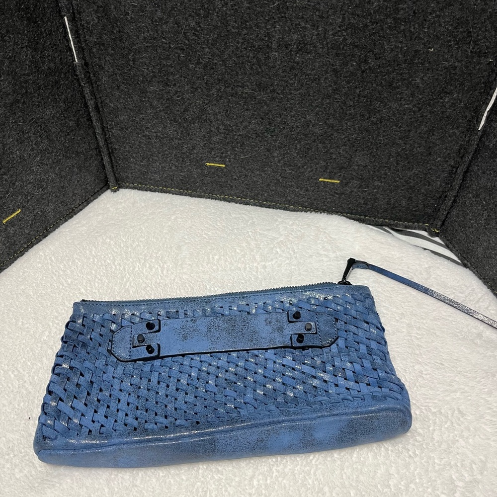 Blue Woven Clutch